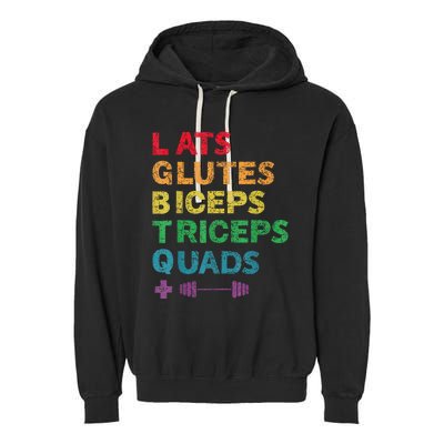 Funny Lgbtq Lats Glutes Biceps Triceps Quads Weightlifting Garment-Dyed Fleece Hoodie