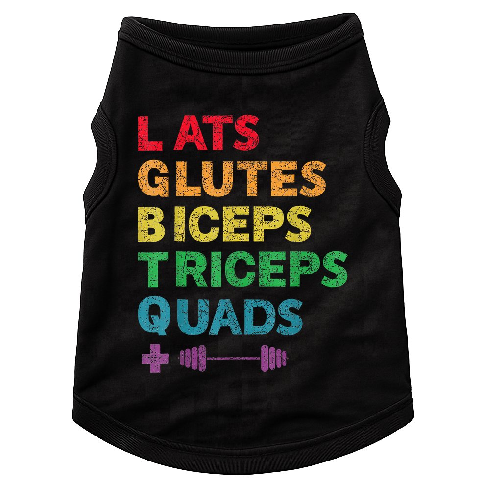 Funny Lgbtq Lats Glutes Biceps Triceps Quads Weightlifting Doggie Tank