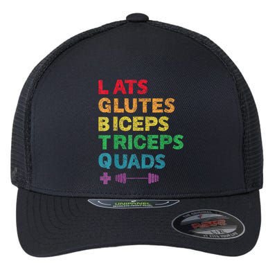 Funny Lgbtq Lats Glutes Biceps Triceps Quads Weightlifting Flexfit Unipanel Trucker Cap