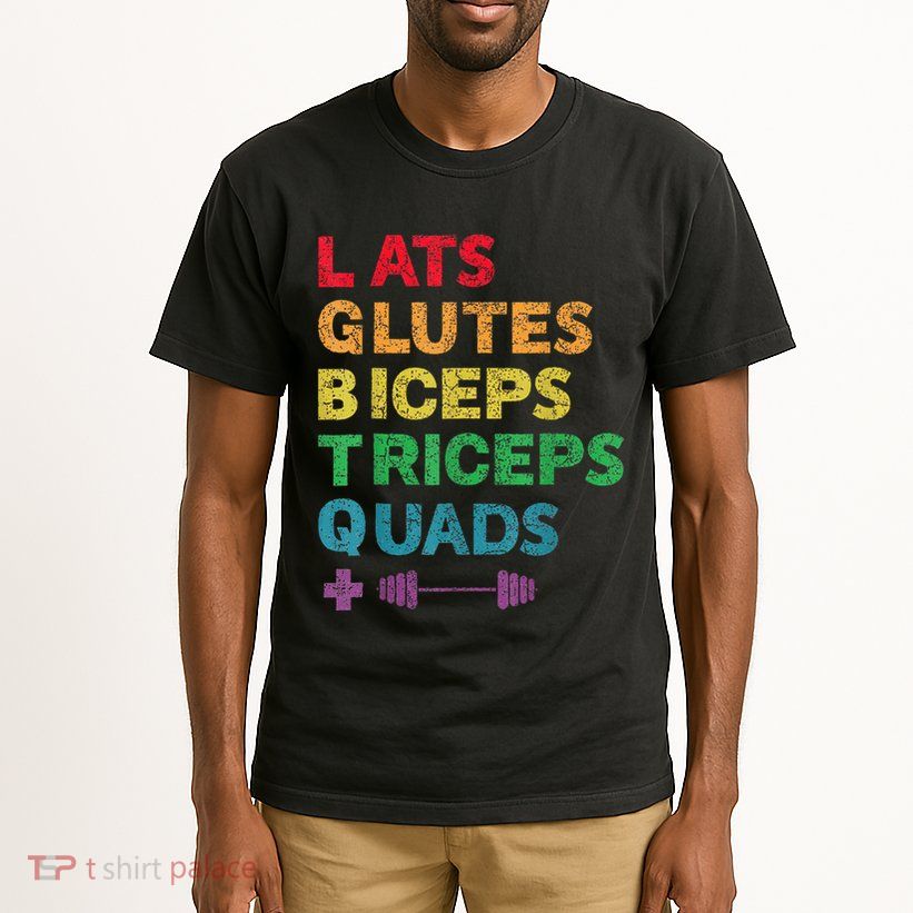 Funny Lgbtq Lats Glutes Biceps Triceps Quads Weightlifting Tall T-Shirt