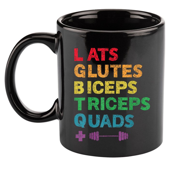Funny Lgbtq Lats Glutes Biceps Triceps Quads Weightlifting 11oz C Handle Ceramic Mug