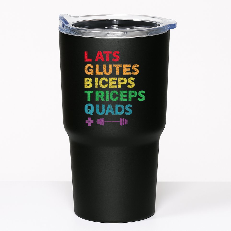 Funny Lgbtq Lats Glutes Biceps Triceps Quads Weightlifting Tumbler