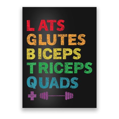 Funny Lgbtq Lats Glutes Biceps Triceps Quads Weightlifting Poster