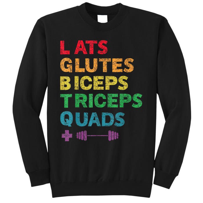 Funny Lgbtq Lats Glutes Biceps Triceps Quads Weightlifting Tall Sweatshirt