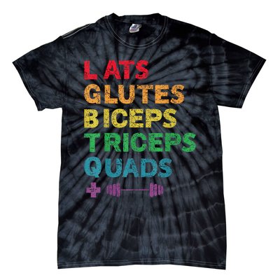 Funny Lgbtq Lats Glutes Biceps Triceps Quads Weightlifting Tie-Dye T-Shirt