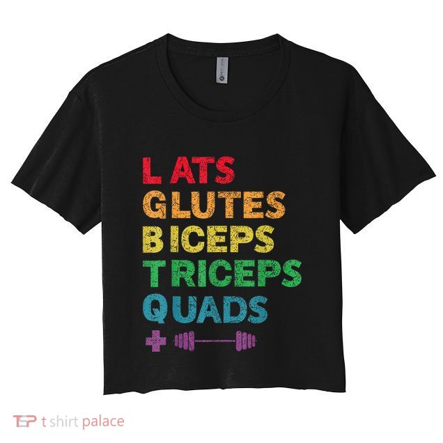 Funny Lgbtq Lats Glutes Biceps Triceps Quads Weightlifting Crop Top