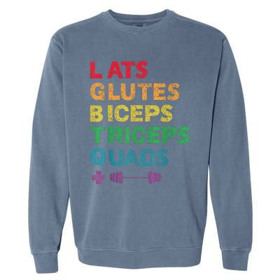 Funny Lgbtq Lats Glutes Biceps Triceps Quads Weightlifting Garment-Dyed Sweatshirt