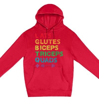 Funny Lgbtq Lats Glutes Biceps Triceps Quads Weightlifting Premium Pullover Hoodie