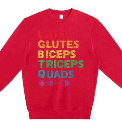 Funny Lgbtq Lats Glutes Biceps Triceps Quads Weightlifting Premium Crewneck Sweatshirt