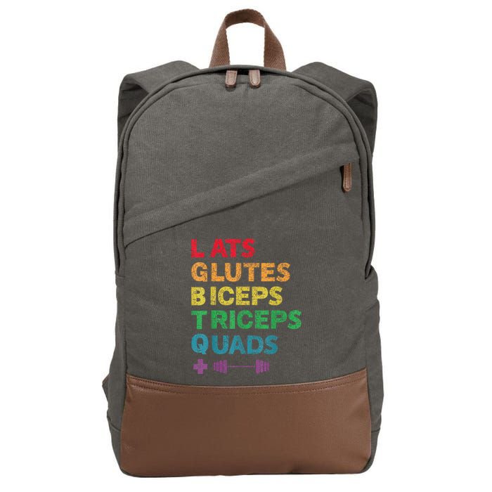 Funny Lgbtq Lats Glutes Biceps Triceps Quads Weightlifting Cotton Canvas Backpack