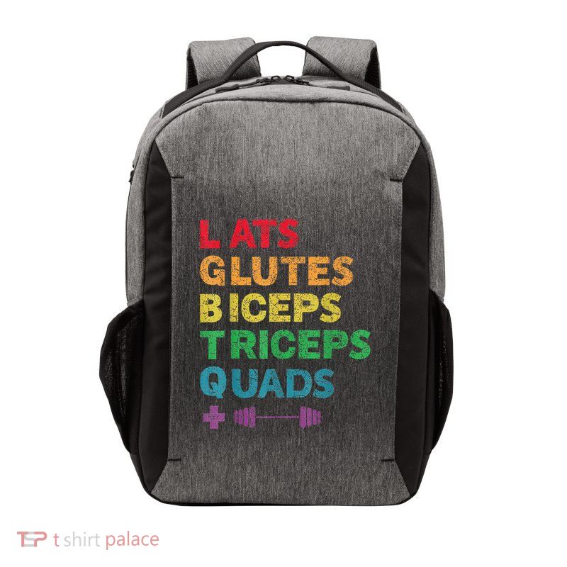 Funny Lgbtq Lats Glutes Biceps Triceps Quads Weightlifting Vector Backpack