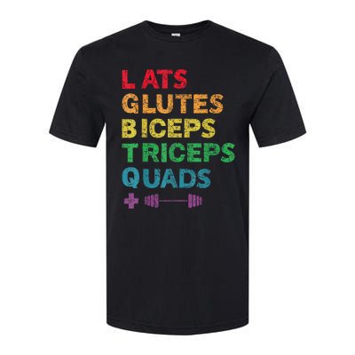 Funny Lgbtq Lats Glutes Biceps Triceps Quads Weightlifting Softstyle CVC T-Shirt