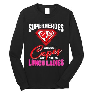 Funny Lunch Lady Superheroes Capes Cafeteria Worker Squad Long Sleeve Shirt