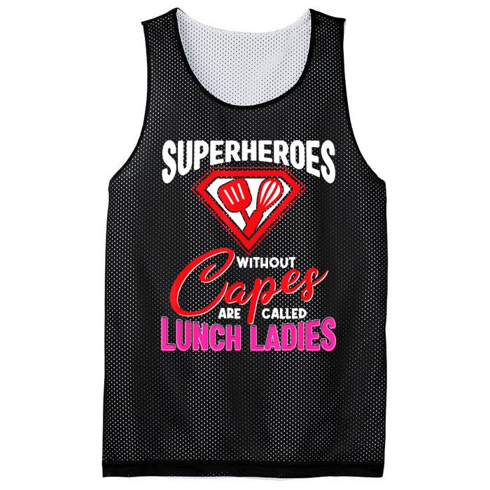 Funny Lunch Lady Superheroes Capes Cafeteria Worker Squad Mesh Reversible Basketball Jersey Tank