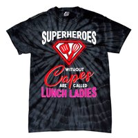 Funny Lunch Lady Superheroes Capes Cafeteria Worker Squad Tie-Dye T-Shirt