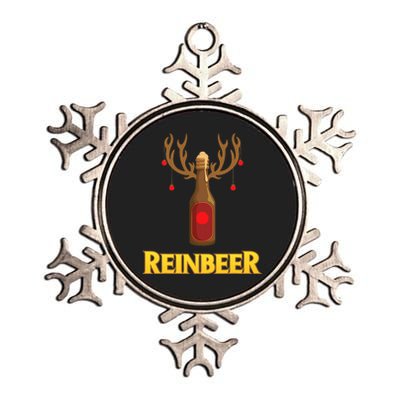 Fa La La La Reinbeer Rudolph Beer Reindeer Christmas Lights Metallic Star Ornament