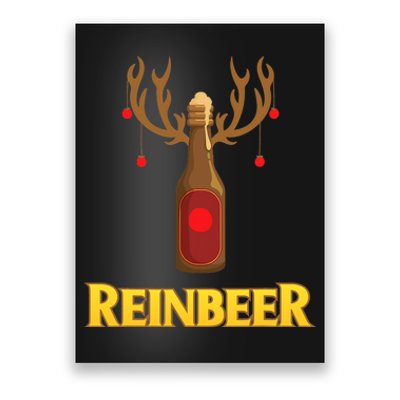 Fa La La La Reinbeer Rudolph Beer Reindeer Christmas Lights Poster