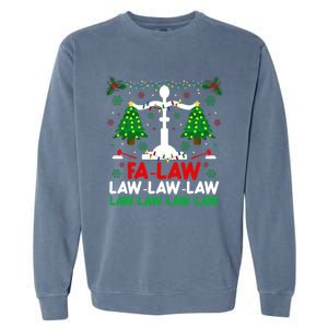 Fa Law Law Funny Christmas Santa Judge Xmas Courtroom Ugly Cute Gift Garment-Dyed Sweatshirt