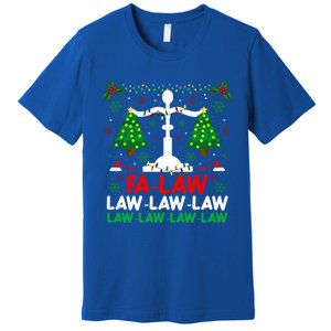 Fa Law Law Funny Christmas Santa Judge Xmas Courtroom Ugly Cute Gift Premium T-Shirt