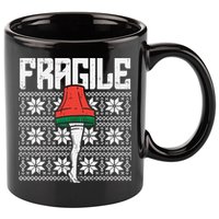 Fragile Leg Lamp Ugly Christmas Sweater Funny Xmas Gift 11oz C Handle Ceramic Mug