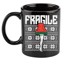 Fragile Leg Lamp Ugly Christmas Sweater Funny Xmas Gift 11oz C Handle Ceramic Mug