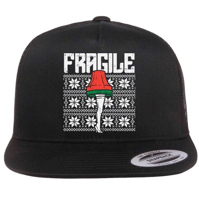 Fragile Leg Lamp Ugly Christmas Sweater Funny Xmas Gift Flatbill Hat