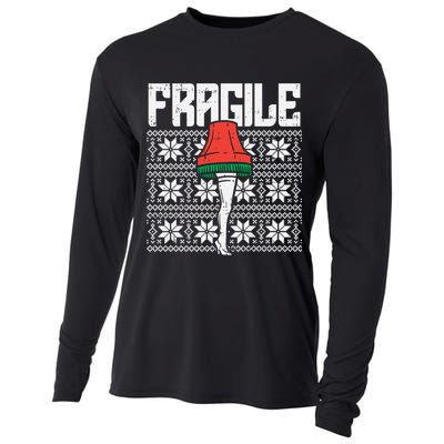 Fragile Leg Lamp Ugly Christmas Sweater Funny Xmas Gift Cooling Performance Long Sleeve Crew