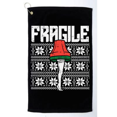 Fragile Leg Lamp Ugly Christmas Sweater Funny Xmas Gift Golf Towel