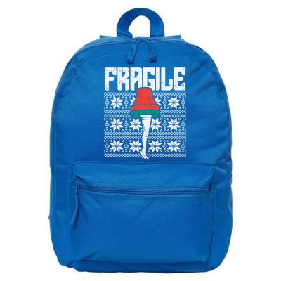 Fragile Leg Lamp Ugly Christmas Sweater Funny Xmas Gift 16 in Basic Backpack