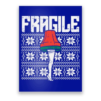Fragile Leg Lamp Ugly Christmas Sweater Funny Xmas Gift Poster