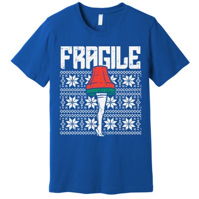 Fragile Leg Lamp Ugly Christmas Sweater Funny Xmas Gift Premium T-Shirt
