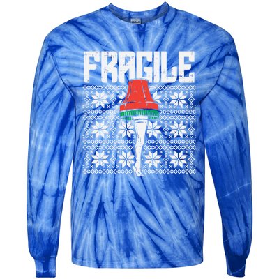 Fragile Leg Lamp Ugly Christmas Sweater Funny Xmas Gift Tie-Dye Long Sleeve Shirt