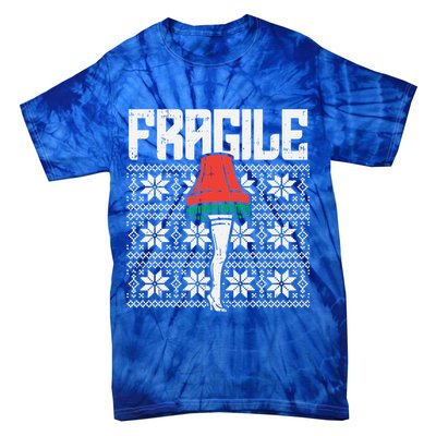 Fragile Leg Lamp Ugly Christmas Sweater Funny Xmas Gift Tie-Dye T-Shirt