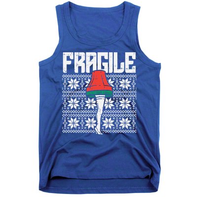Fragile Leg Lamp Ugly Christmas Sweater Funny Xmas Gift Tank Top
