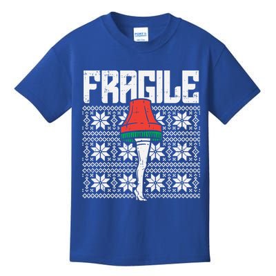 Fragile Leg Lamp Ugly Christmas Sweater Funny Xmas Gift Kids T-Shirt