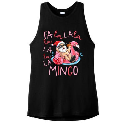 Fa La La La Mingo Flamingo Lover Matching Funny Christmas Gift Ladies PosiCharge Tri-Blend Wicking Tank