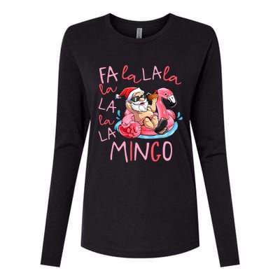 Fa La La La Mingo Flamingo Lover Matching Funny Christmas Gift Womens Cotton Relaxed Long Sleeve T-Shirt