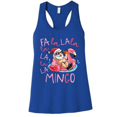 Fa La La La Mingo Flamingo Lover Matching Funny Christmas Gift Women's Racerback Tank