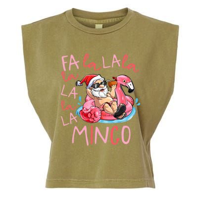 Fa La La La Mingo Flamingo Lover Matching Funny Christmas Gift Garment-Dyed Women's Muscle Tee