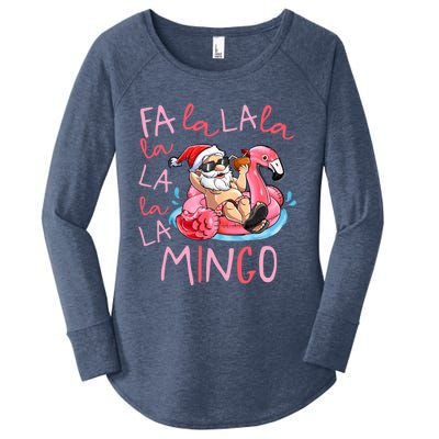 Fa La La La Mingo Flamingo Lover Matching Funny Christmas Gift Women's Perfect Tri Tunic Long Sleeve Shirt