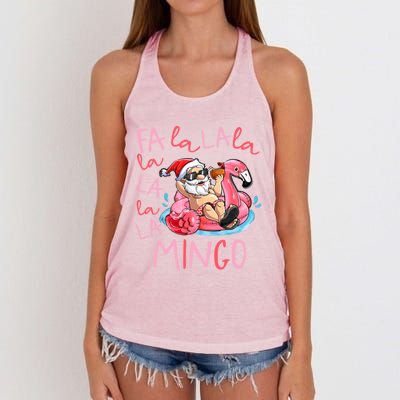 Fa La La La Mingo Flamingo Lover Matching Funny Christmas Gift Women's Knotted Racerback Tank