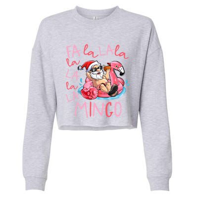 Fa La La La Mingo Flamingo Lover Matching Funny Christmas Gift Cropped Pullover Crew