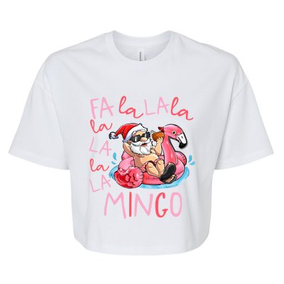 Fa La La La Mingo Flamingo Lover Matching Funny Christmas Gift Bella+Canvas Jersey Crop Tee