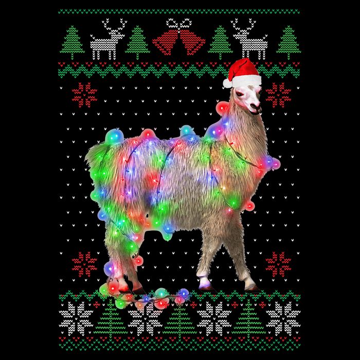Funny Llama Lights Tangled Ugly Sweater Christmas Animals  Impact Tech Backpack
