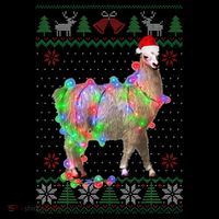 Funny Llama Lights Tangled Ugly Sweater Christmas Animals  Wool Snapback Cap