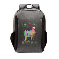 Funny Llama Lights Tangled Ugly Sweater Christmas Animals  Vector Backpack
