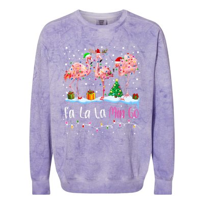 Fa La La La Mingo Flamingo Christmas Colorblast Crewneck Sweatshirt