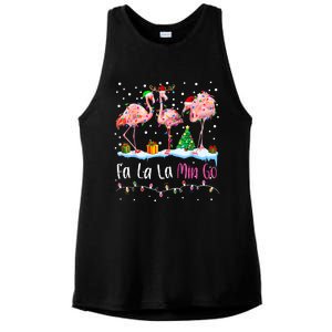 Fa La La La Mingo Flamingo Christmas Ladies PosiCharge Tri-Blend Wicking Tank