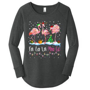 Fa La La La Mingo Flamingo Christmas Women's Perfect Tri Tunic Long Sleeve Shirt