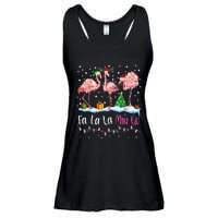 Fa La La La Mingo Flamingo Christmas Ladies Essential Flowy Tank